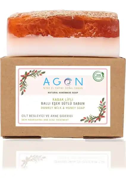 Agon El Yapımı Doğal Kabak Lifli Ballı Eşek Sütü Sabunu: Cilt Sağlığını Destekleyen Doğal Bakım Ürünü