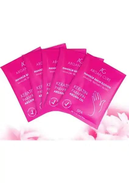 Argan Cure Manikür Keratin Bakım Eldiveni 5'li Set El ve Tırnak Sağlığını Destekler