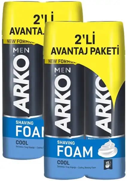 Arko Men Cool Tıraş Köpüğü 200 ml 4'lü Paket Erkekler İçin Pratik ve Ferahlatıcı Tıraş Ürünü