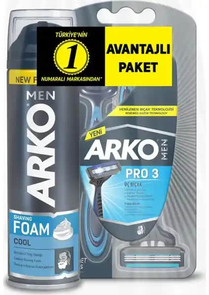 Arko Men T3 Pro 3 Bıçaklı Tıraş Bıçağı ve Cool Tıraş Köpüğü Avantaj Paketi Özellikleri ve Değerlendirmeleri
