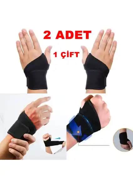 Arwex 2 Adet Elastik El Bilek Bandajı Spor ve Günlük Kullanım İçin Destek ve Güç Artırıcı
