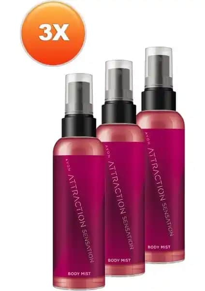 Avon Attraction Sensation Kadın Vücut Spreyi Üçlü Seti Doğa Dostu ve Ferahlatıcı Aromalarla