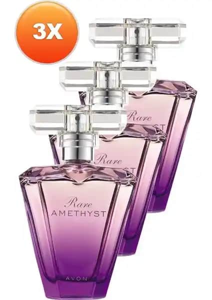 Avon Rare Amethyst Kadın Parfüm Edp Seti 50 Ml Üçlü Paket Zarif ve Kalıcı Kokular