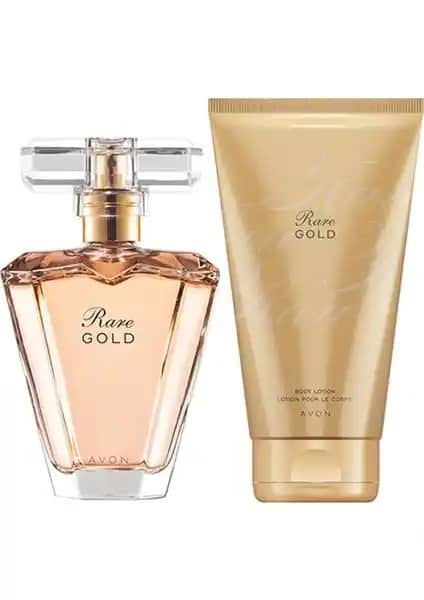 Avon Rare Gold Edp 50 Ml Bayan Parfüm ve Vücut Losyonu Seti Şık ve Kalıcı Ferah Koku
