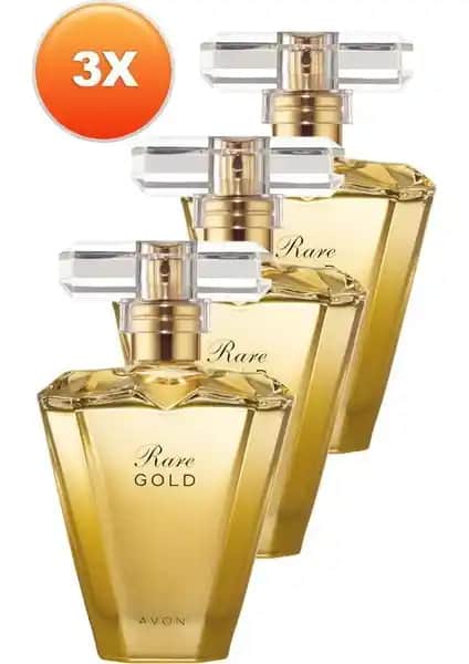 Avon Rare Gold Kadın Parfüm Edp 50 ml Üçlü Seti Zarif ve Çekici Kokular İçin Uygun Seçenek
