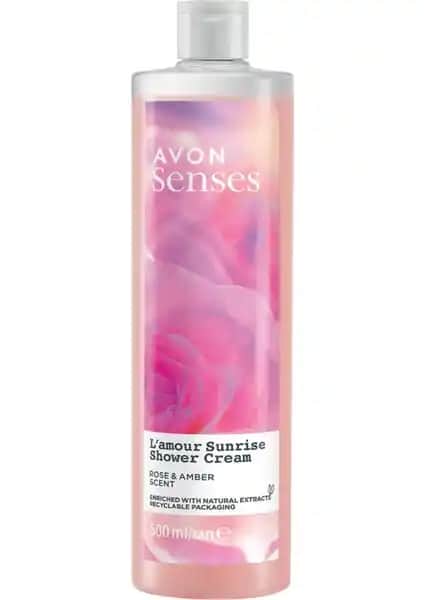 Avon Senses L'amour Sunrise Gül ve Amber Kokulu Duş Jeli 500 ml ile Ferahlatıcı Temizlik