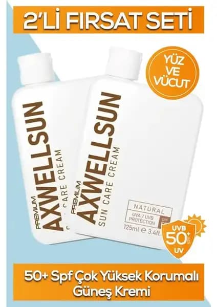 Axwell 50 Spf+ 2 Li Fırsat Seti Güneş Koruma Ürünü: Yüksek SPF ve Cilt Sağlığı İçin Güçlü Koruma