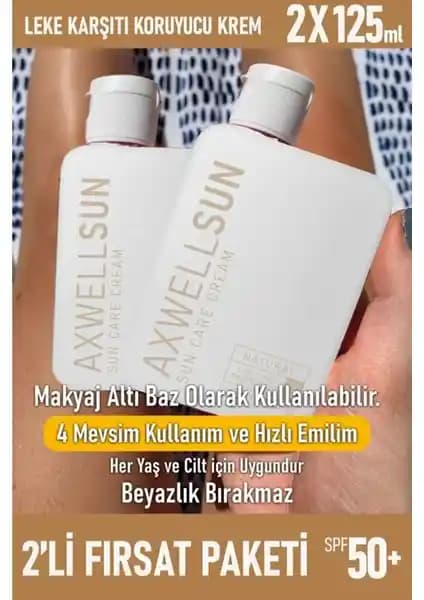 Axwell Premium Güneş Koruyucu Krem SPF 50+ - Güçlü Koruma ve Nemlendirme Özelliğiyle