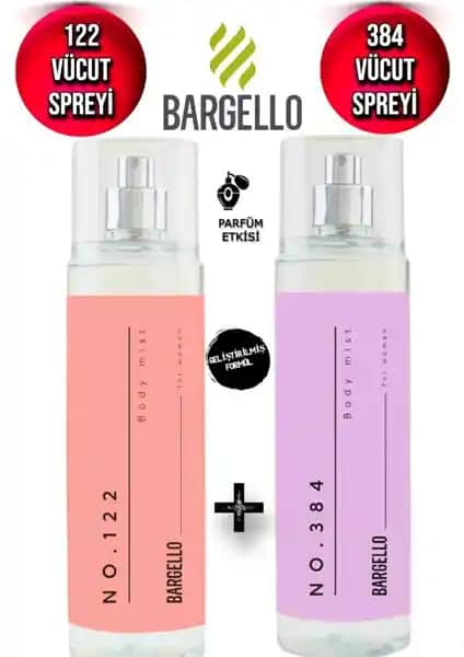 Bargello No122 + No384 Odunsu Koku Vücut Spreyi Günlük Kullanım İçin Uygun ve Şık Tasarım