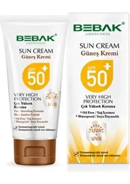 Bebak Güneş Kremi 50 SPF 75 ml yüksek koruma ve hafif formülüyle günlük kullanım için uygun