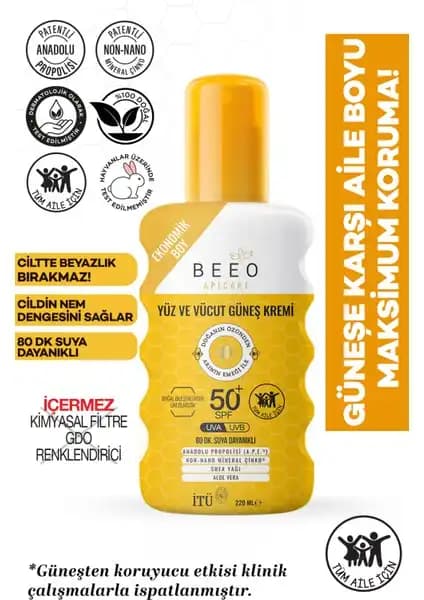 BEE'O Apicare Propolisli Güneş Kremi: Doğal İçeriklerle Yüksek Koruma ve Nemlendirme