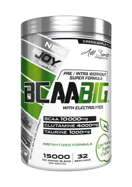 Bigjoy Sports Big BCAA: Yüksek Amino Asit İçeriği ve Yeşil Elma Aromasıyla Performans Artışı