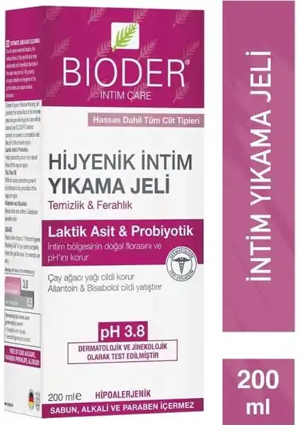 Bioder İntim Care 200 ml Hijyenik İntim Yıkama Jeli Kadınlar İçin Güvenli ve Hassas Temizlik Çözümü