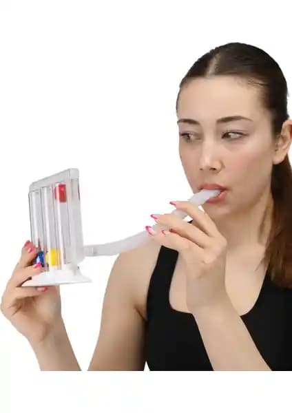 Bluewell Triflo 3 Top Solunum Egzersiz Cihazı Akciğer Güçlendirme ve Solunum Fonksiyonlarını Destekler