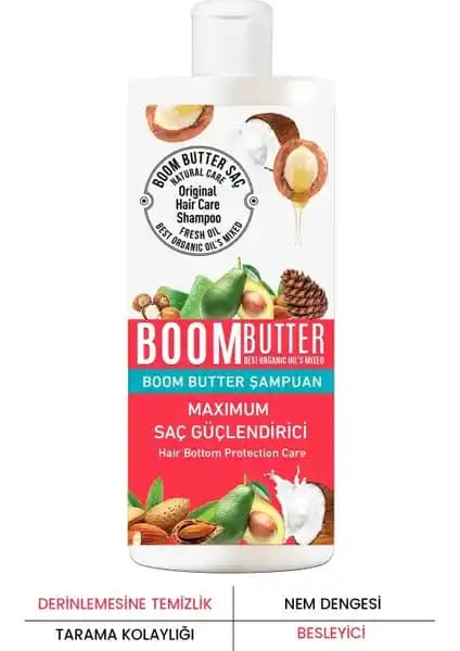 Boom Butter 7 Yağ İçeren Güçlendirici Saç Şampuanı - Doğal ve Etkili Saç Bakım Çözümü