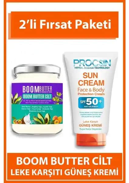 Boom Butter Cilt Bakım Yağı ve Güneş Kremi Paketi: Doğal İçeriklerle Güçlü Koruma ve Nemlendirme