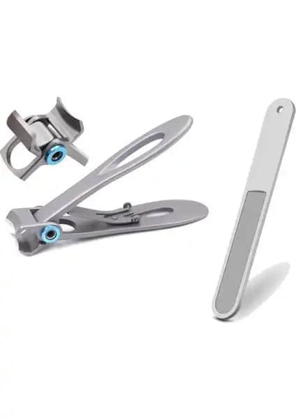 Chavin Ekstra Geniş Çeneli Profesyonel Tırnak Makası ve Törpü Seti - Dayanıklı ve Ergonomik Tasarım