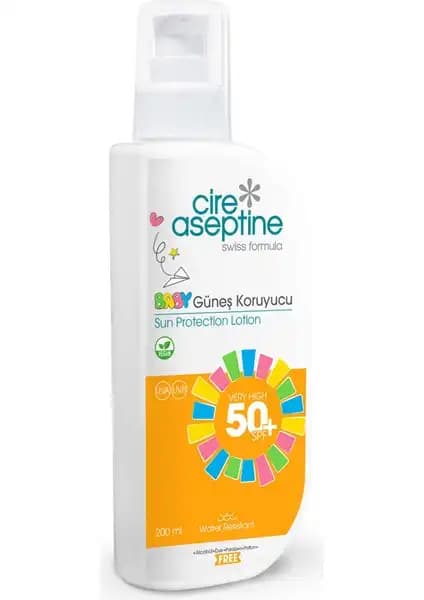 Cire Aseptine Bebekler İçin Güvenli Güneş Koruyucu Losyon SPF 50+