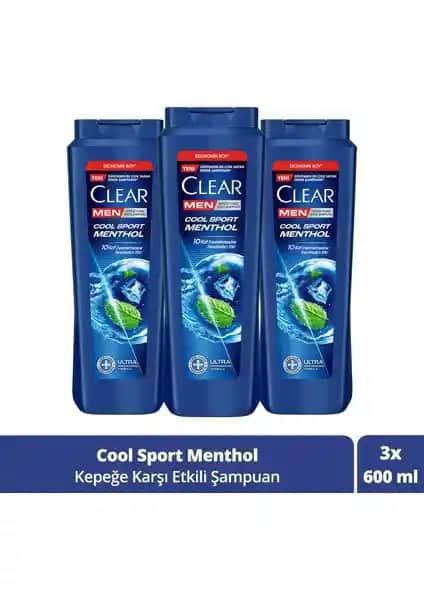 Clear Men Kepeğe Karşı Etkili Şampuan Cool Sport Menthol 600 ml Erkek Saç Bakımı