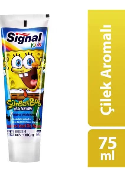 Çocuklar İçin Eğlenceli ve Etkili Signal Sünger Bob Çilek Aromalı Diş Macunu