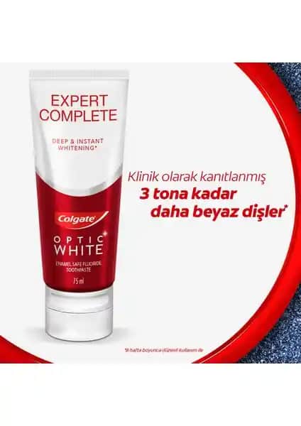 Colgate Optic White Expert Complete Beyazlatıcı Diş Macunu ile Güçlü ve Parlak Gülüşler
