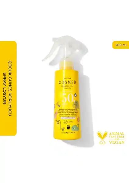 Cosmed Sun Essential Kids SPF 50+ Güneş Koruyucu Sprey Çocuklar ve Hassas Ciltler İçin Güvenilir Koruma