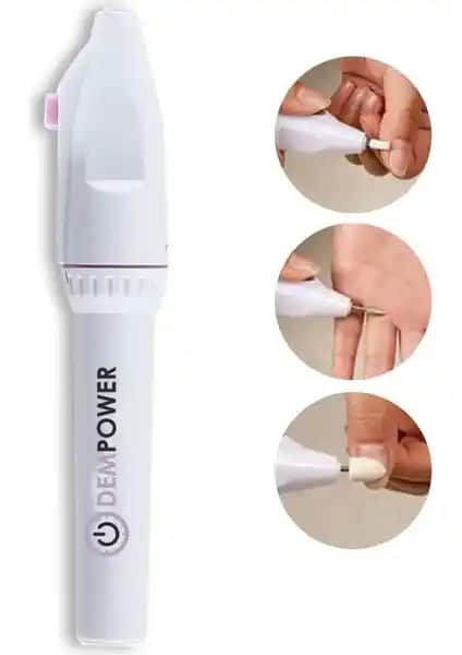 Dempower 5 Başlıklı Pilli Manikür-Pedikür Seti Beyaz: Taşınabilir ve Çok Yönlü Tırnak Bakım Cihazı