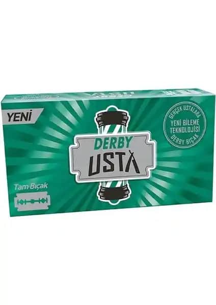 Derby Usta Tam Bıçak 100'lü profesyonel ve dayanıklı saç sakal kesim bıçağı seti