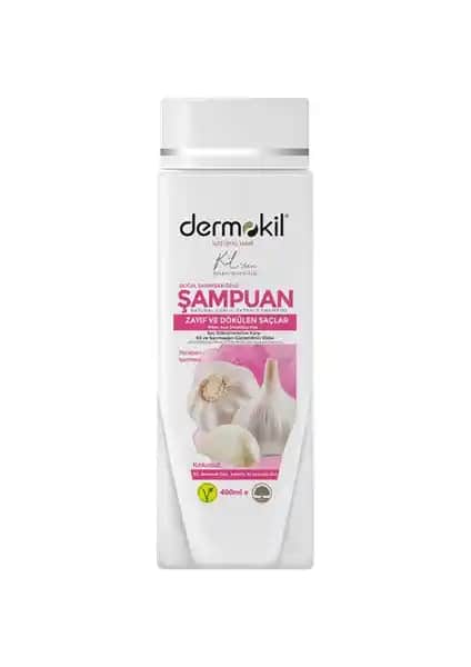 Dermokil Sarımsak Özlü Doğal Şampuan Saç Dökülmesine Karşı Güçlendirici ve Paraben İçermeyen Ürün