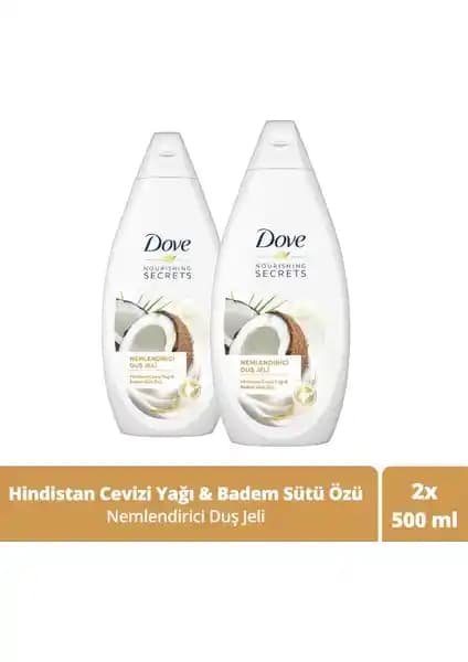 Dove Nemlendirici Duş Jeli Hindistan Cevizi Yağı ve Badem Sütü ile Doğal Bakım