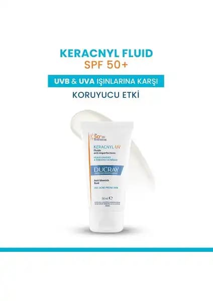 Ducray Keracnyl UV Fluide SPF 50+ Yağlı ve Akneye Eğilimli Ciltler İçin Güneş Koruyucu Ürün