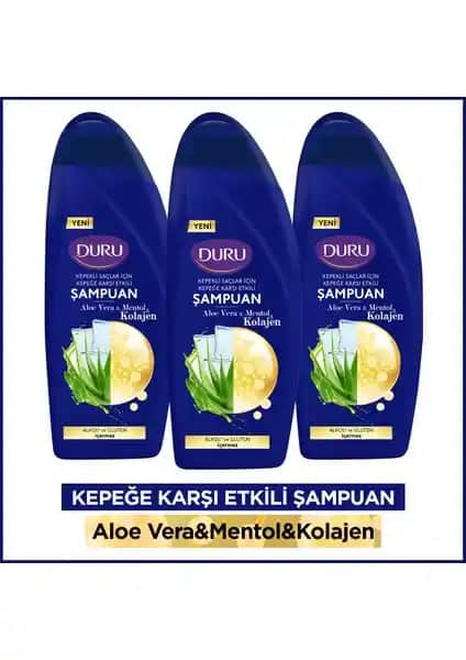Duru Aloe Vera Mentol Kepeğe Karşı Etkili Şampuan Saç Derisini Rahatlatan Doğal Bakım Ürünü