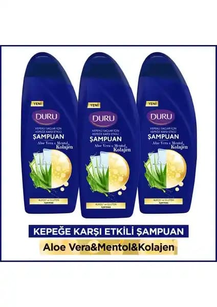 Duru Aloe Vera Mentol Kepeğe Karşı Etkili Şampuan Saç Derisini Rahatlatan Doğal Bakım Ürünü