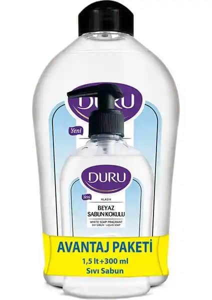 Duru Beyaz Kokulu Sıvı Sabun 1,5+300ML: Güvenilir ve Pratik Temizlik Çözümü