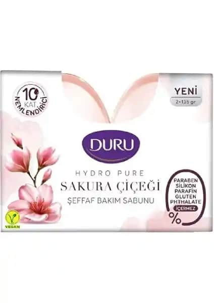 Duru Hydro Pure Sakura Çiçeği Şeffaf Bakım Sabunu Doğal İçeriklerle Cilt Temizliği ve Bakımı