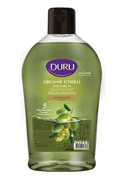 Duru Organik İçerikli Zeytinyağlı Sıvı Sabun Doğal ve Nemlendirici Özellikleriyle Günlük Kullanım İçin
