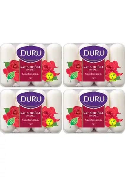 Duru Saf & Doğal Kaynaklı Gül Sabunu 16 Adet ile Doğal Cilt Bakımı ve Temizlik