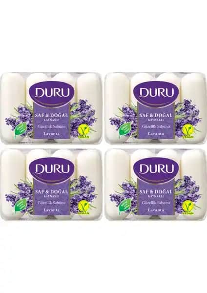 Duru Saf ve Doğal Lavanta Güzellik Sabunu 16 Adet, Doğal ve Vegan İçeriklerle Güçlü Temizlik