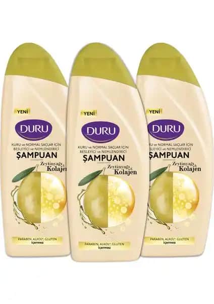 Duru Zeytinyağı ve Kolajen İçeren Doğal Şampuan Kuru ve Normal Saçlar İçin