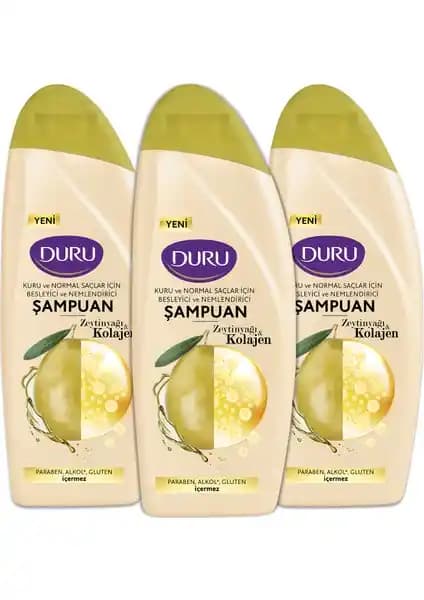 Duru Zeytinyağı ve Kolajen İçeren Doğal Şampuan Kuru ve Normal Saçlar İçin