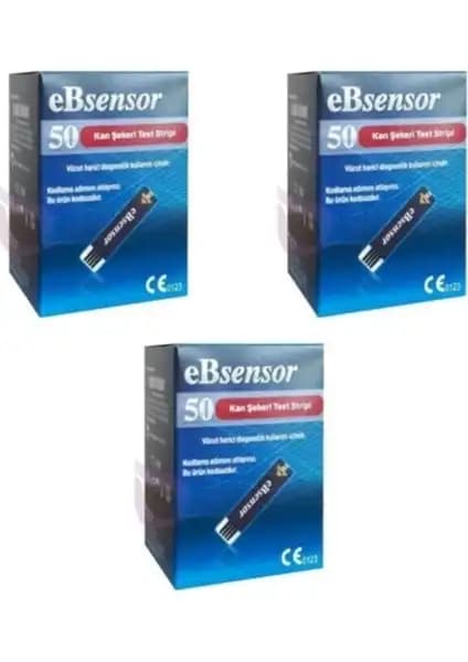 eBsensor Ölçüm Stribi X3 Kutu 150 Ölçüm Güvenilir ve Hassas Şeker Ölçüm Çözümü