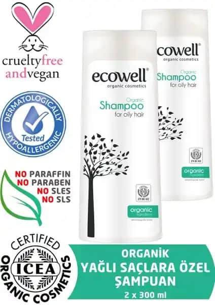 Ecowell Organik Yağlı Saçlar İçin Şampuan Doğal İçeriklerle Sağlıklı Bakım