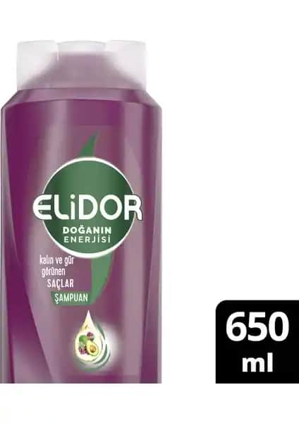 Elidor Doğanın Enerjisi Şampuanı Kalın ve Gür Saçlar İçin Doğal İçeriklerle Güçlendirici Bakım