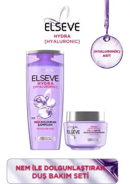 Elseve Hydra Hyaluronic Nem Dolduran Şampuan ve Maske Seti Saçlarınız İçin Doğru Bakım Çözümü