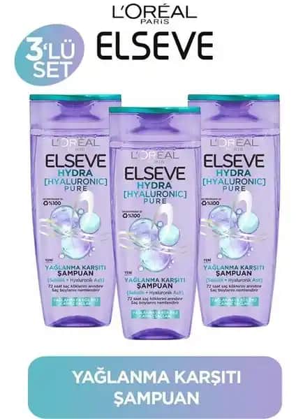 Elseve Hydra Pure Yağlanma Karşıtı Şampuan Seti Salisilik Asit İçeriğiyle Saç Sağlığını Destekler