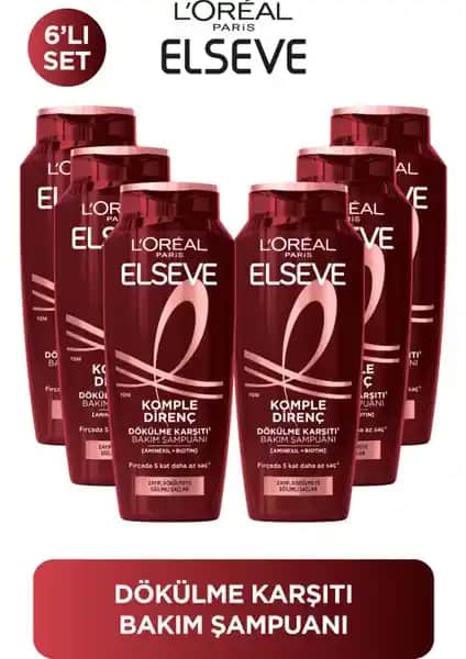 Elseve L'Oréal Paris 6'lı Komple Direnç Dökülme Karşıtı Şampuan Saç Güçlendirme ve Sağlık İçin