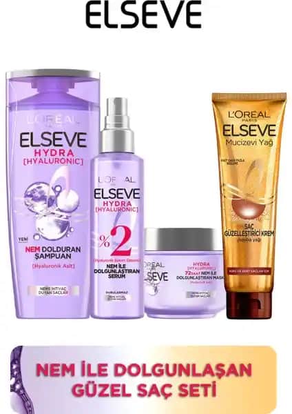 Elseve Nem ile Dolgunlaştıran Güzel Saç Seti: Saçlara Canlılık ve Hacim Kazandıran Bakım Ürünü