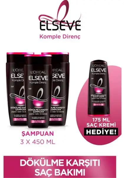 Elseve Saç Bakım Seti Komple Direnç Şampuanı ve Saç Kremi - Güçlendirici ve Onarıcı Bakım