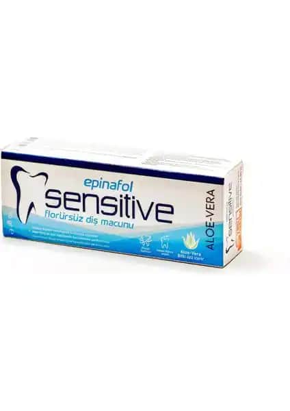 Epinafol Sensitive Aloe Vera Florürsüz 90GR Doğal ve Hassas Dişler İçin Güvenilir Ağız Bakım Ürünü