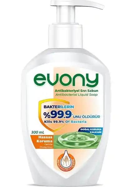 Evony Yeni Antibakteriyel Sıvı Sabun Günlük Hijyen ve Cilt Koruması İçin Uygun